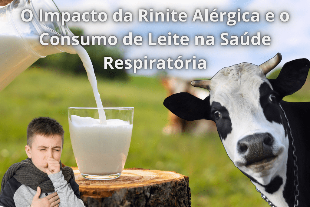 Rinite Alérgica: Imagem de uma vaca e um poco de leite.